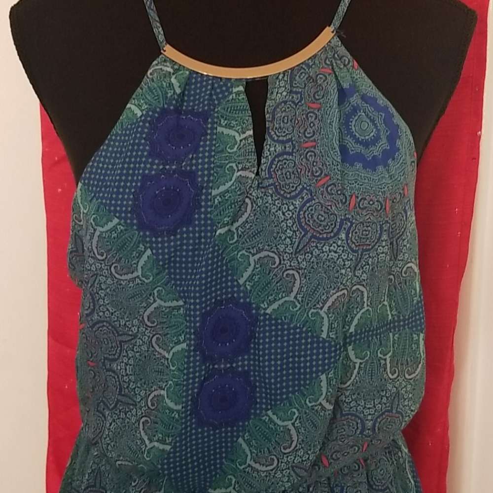 Royal blue multi color dress